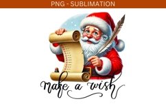 Make a Wish PNG, Merry Christmas Design, Sublimation Product Image 2