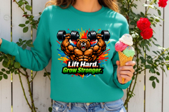 Lift Hard Grow Stronger Bear Gym Motivation Bodybuilder Product Image 3