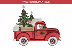Red Truck Christmas Png Designs for Shirts Product Image 1