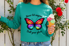 Never Let Anyone Dull Your Glow Rainbow Butterfly Product Image 2