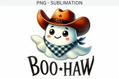 Boo Haw, Country Halloween Cowboy Ghost Shirt Product Image 2