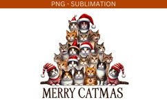 Merry Catmas Digital Print, Transparent Design Product Image 2