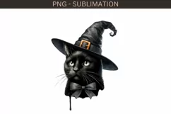 Halloween Black Cat PNG Design, Digital Crafting File Product Image 2