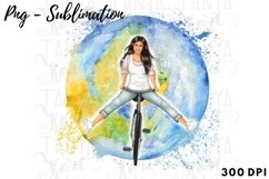 Girl On A Bicycle | Woman Sublimation Product Image 5