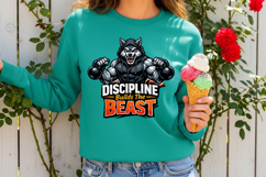 Discipline Builds The Beast Wolf Gym Motivation Workout PNG Product Image 7