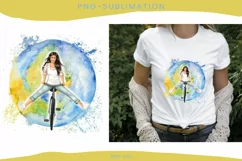 Girl On A Bicycle | Woman Sublimation Product Image 1