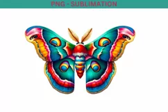 Moth Shirt Sublimation Design,Luna Moth PNG Digital Download Product Image 2