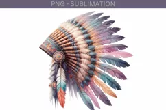 Digital Indian Headdress PNG, Native Owned Sublimation Print Product Image 2