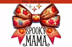 Spooky Mama Sublimation Designs, Halloween PNG for Coquette Product Image 2