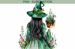 Plant Witch PNG Digital Print for Dark Academia Crafting Product Image 2