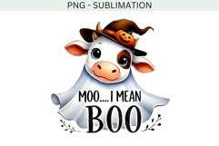 Moo I Mean Boo, Halloween Shirt PNG,Instant Digital Download Product Image 2