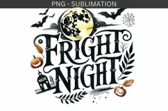 Fright Night PNG, Spooky Vibes for Tshirt Design, Crafting Product Image 2
