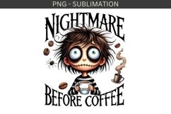 Nightmare Before Coffee PNG, Watercolor Designs Product Image 2