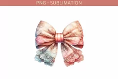 Lace Bow Sublimation Print, Coquette Aesthetic PNG Product Image 2