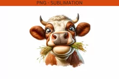 Digital funny cow PNG designs for card making and crafting Product Image 2