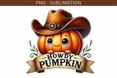 Howdy Pumpkin, Sublimation PNG Design for Card Making Product Image 2