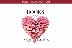 Books Are My Love, Pink Heart for Valentine's Product Image 1