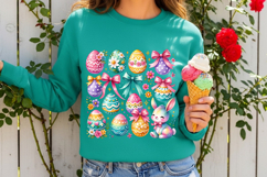 Cute Easter Eggs and Bunny Pastel Floral Spring Holiday Product Image 2