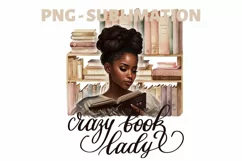 Crazy Book Lady Png | Bookish Digital | Reading Png Quote Product Image 1