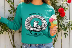Proudly Lost In Stories Fox Book Lover Vintage PNG Design Product Image 3