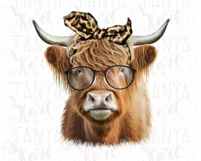 Cow With Glasses Png Farm Sublimation Product Image 8