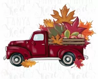 Red Fall Truck Png Digital Download for Sublimation Product Image 7