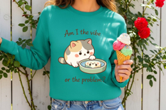 Am I the Vibe or the Problem Funny Cat Meme Cute Kawaii Product Image 3