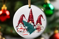 Christmas Gnomes Round Ornaments, Printable DIY Gifts Product Image 1