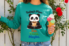 Today’s Plan Sip Think Maybe Cute Panda Coffee PNG Design Product Image 2