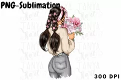 Floral Girl PNG Sublimation Design Product Image 1