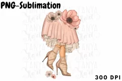 Floral Design | Heels Png | Pink Flowers |Spring Sublimation Product Image 1