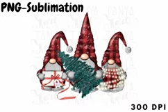 Christmas Gnomes Buffalo Plaid Cute Gnome Illustration Png Product Image 1