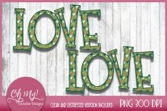 LOVE Sublimation Design St Patrick&#039;s Day Hearts Product Image 1