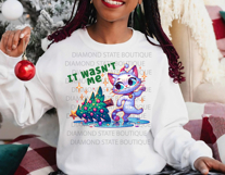 Christmas PNG, It Wasn&#039;t Me Cat and Tree Digital Design Product Image 3