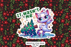 Christmas PNG, It Wasn&#039;t Me Cat and Tree Digital Design Product Image 2