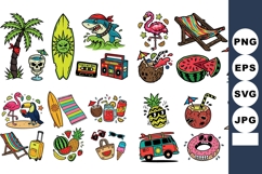 Summer Beach Icons Tropical Elements Set Product Image 1