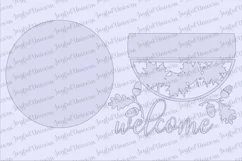 Autumn Welcome Sign SVG | Fall Leaves Door Hanger SVG Product Image 3