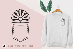 Pocket with Flowers SVG PNG Product Image 1
