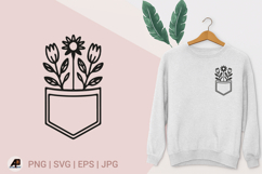 Pocket with Flowers SVG PNG Bundle Product Image 3