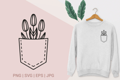 Pocket with Flowers SVG PNG Product Image 1