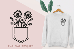 Pocket with Flowers SVG PNG Product Image 1
