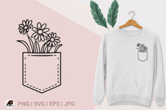 Pocket with Flowers SVG PNG Bundle Product Image 9