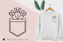 Pocket with Flowers SVG PNG Product Image 1