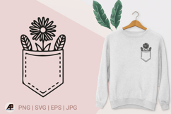 Pocket with Flowers SVG PNG Product Image 1