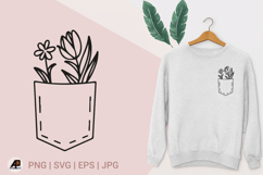 Pocket with Flowers SVG PNG Product Image 1
