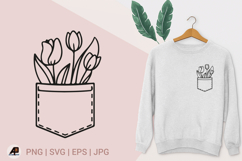 Pocket with Flowers SVG PNG Product Image 1