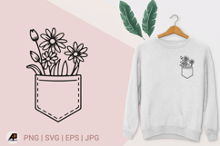 Pocket with Flowers SVG PNG Product Image 1