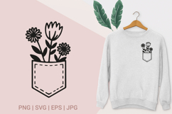 Pocket with Flowers SVG PNG Product Image 1