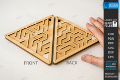 Pocket Wooden Maze Game Laser Cut | Coordination Games SVG Product Image 1