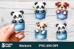 Dog stickers printable | Animal pocket stickers PNG Product Image 1